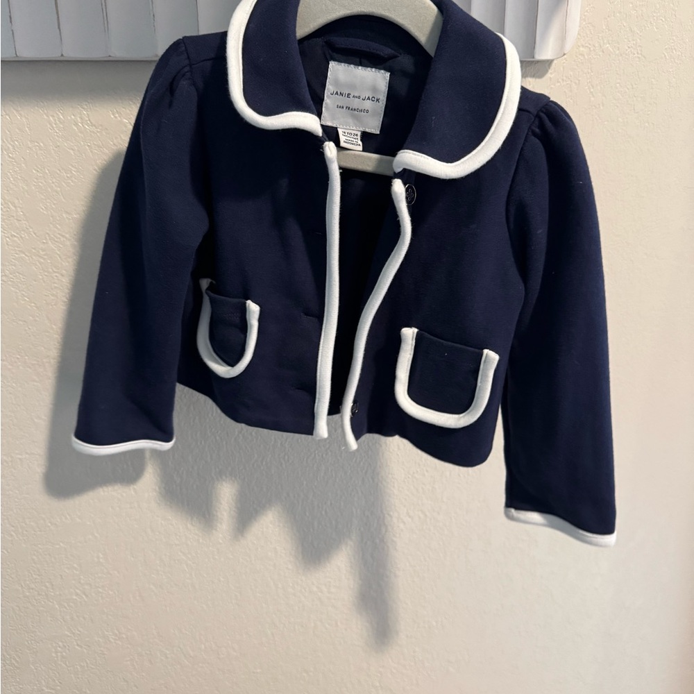 Janie and Jack Blue and White Blazer with Nautical Style